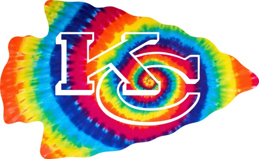 Kansas City Chiefs rainbow spiral tie-dye logo vinyl decal